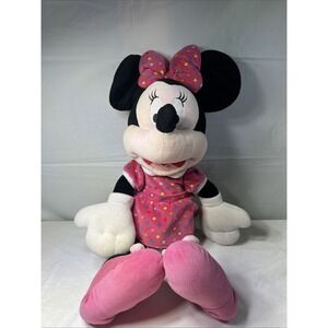 Disney Minnie Mouse Plush 18in Pink Multicolor Polka Dot Dress 2015 Stuffed Toy